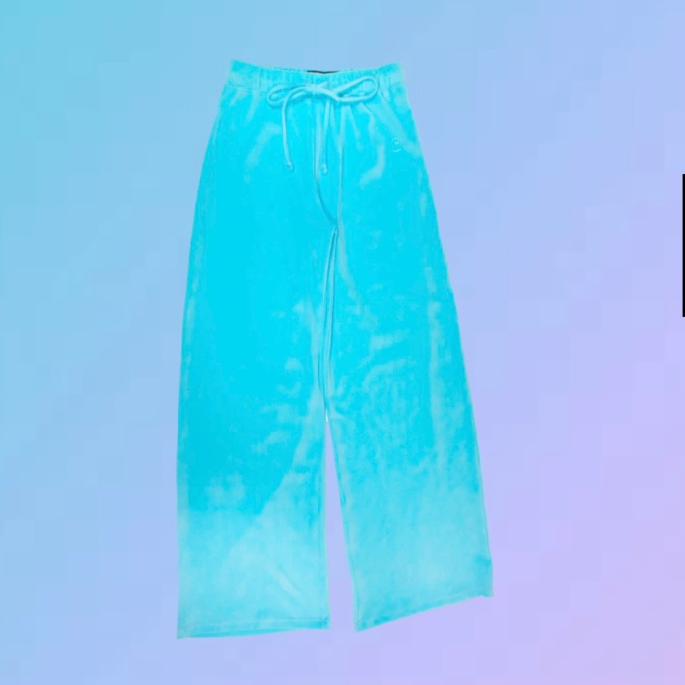 Lonely Ghost Y2K Velour Suit Pants, Blue Size Medium